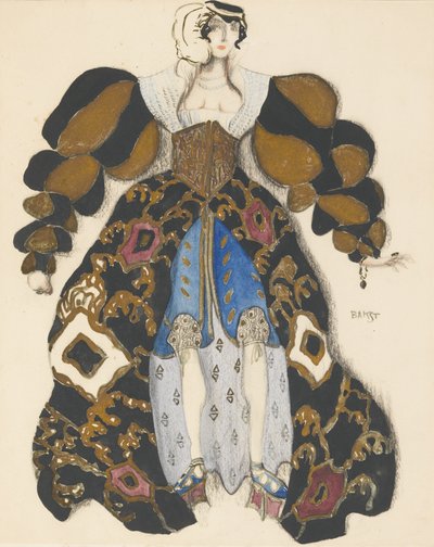Projekt kostiumu do Baletu Legenda Józefa autorstwa R. Straussa autorstwa Leon Bakst