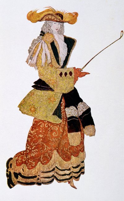 Projekt kostiumu dla polowania markizy, ze Śpiącej królewny, 1921 autorstwa Leon Bakst