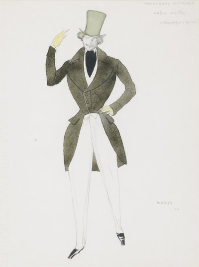 Projekt kostiumu do baletu Carnaval autorstwa R. Schumanna, 1910 autorstwa Leon Bakst