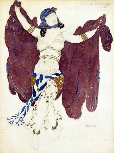 Projekt kostiumu do baletu „Kleopatra” A. Arensky autorstwa Leon Bakst