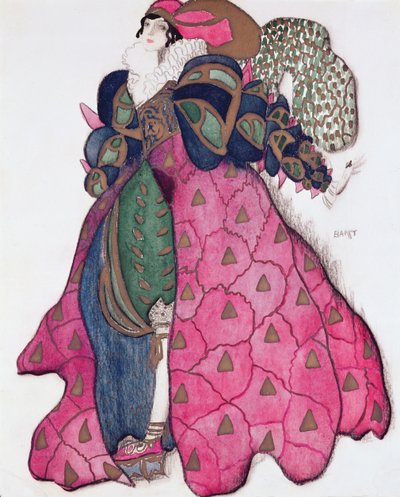Projekt kostiumu do baletu „La Legende de Joseph” autorstwa Leon Bakst