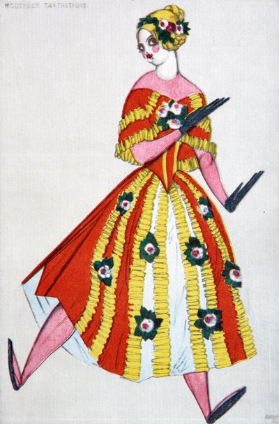 Projekt kostiumu do baletu The Magic Toy Shop G. Rossiniego, 1919 autorstwa Leon Bakst