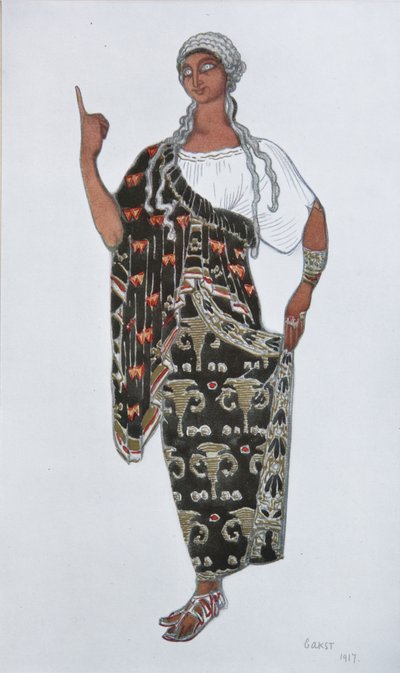 Projekt kostiumu do opery Fedra Ildebrando Pizzetti, 1917 autorstwa Leon Bakst