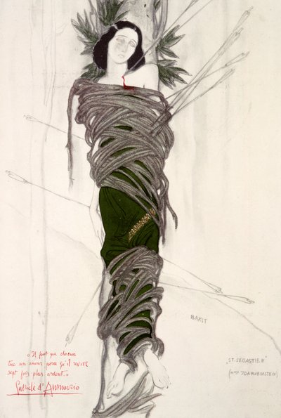 Projekt kostiumu dla baletnicy Idy Rubinstein, 1911 autorstwa Leon Bakst