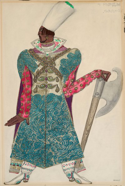 Kostium do opery "Sadko" w reżyserii Mikołaja (Nikołaja) Rimskiego Korsakowa (Rimskiego-Korsakowa) (1844-1908). Dzieła Leona Baksta (1866-1924) autorstwa Leon Bakst