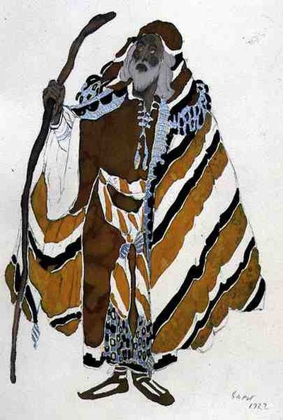 Kostium dla Starca w Żółci z filmu Męczennik św. Sebastiana autorstwa Leon Bakst