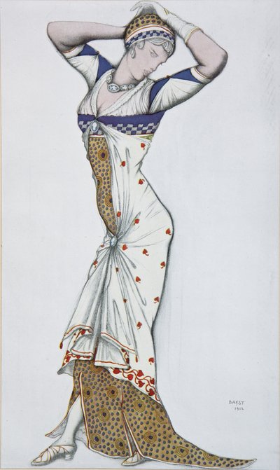 Projekt nowoczesnej sukni, lata 1910 autorstwa Leon Bakst
