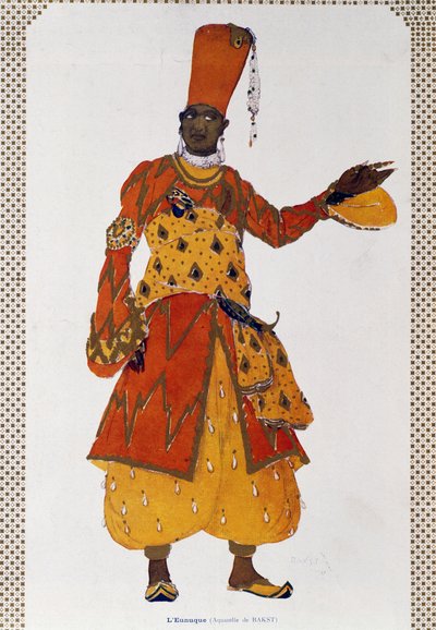 Eunuch, kostium do baletu Szeherezada (akwarela) autorstwa Leon Bakst