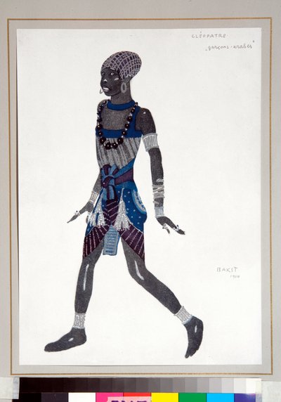 „Młody arabski chłopiec” Kostium zaprojektowany przez Leona Baksta (1866-1924) do baletu „Kleopatra” Baletów Rosyjskich autorstwa Leon Bakst