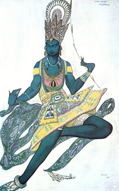 Le Dieu Bleu Niebieski Bóg, kostiumy baletowe, 1911 autorstwa Leon Bakst