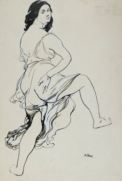Portret tańczącej Isadory Duncan, początek XX wieku autorstwa Leon Bakst