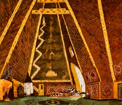 Scenografia do baletu Thamara Mily Balakirev, 1912 autorstwa Leon Bakst