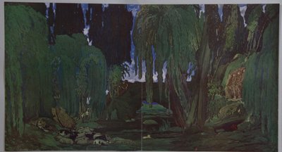 Scenografia do baletu Narcisse N. Czerepnina, 1911 autorstwa Leon Bakst