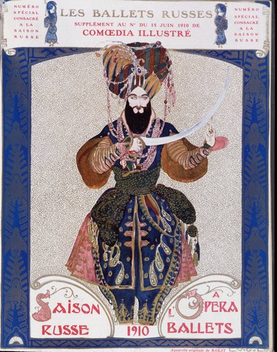 Rosyjskie balety w operze - akwarela Baksta, w „Komedia ilustrowana”” autorstwa Leon Bakst