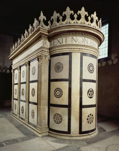 Mała Świątynia Grobu Świętego w Cappella Rucellai, 1467 (marmur) autorstwa Leon Battista Alberti