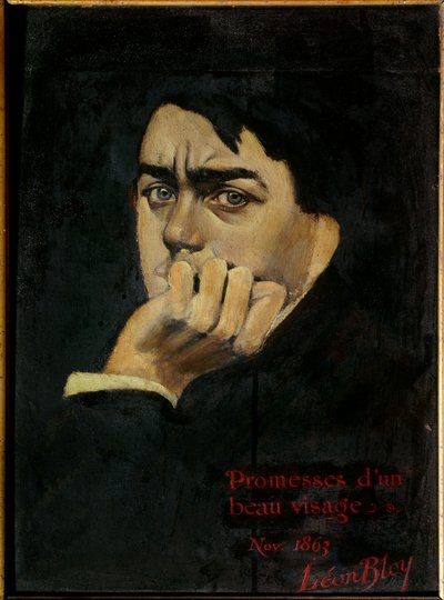 Autoportret Obietnice pięknego malowania twarzy Leona Bloya (1846-1917) 1863 Kolekcja prywatna. autorstwa Leon Bloy