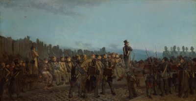 Condenados partindo do Kremlin Bicetre (óleo sobre tela) polonês autorstwa Leon Charles Adrien Bailly