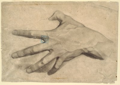 Rysunek, studium ręki, 1881-92 autorstwa Leon Dabo