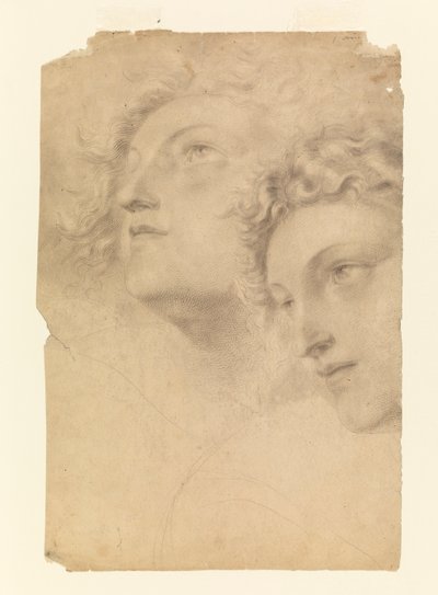 Rysunek, dwie kobiece głowy, 1886-92 autorstwa Leon Dabo