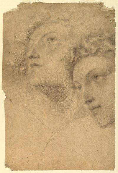 Rysunek, dwie kobiece głowy, 1886-92 autorstwa Leon Dabo