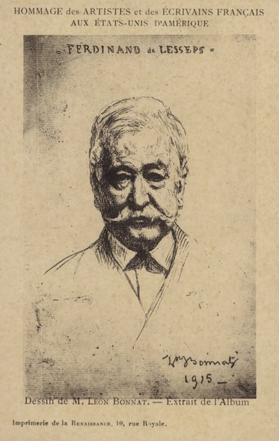 Ferdinand de Lesseps (1805-1894), francuski przedsiębiorca i budowniczy kanałów autorstwa Leon Joseph Florentin Bonnat