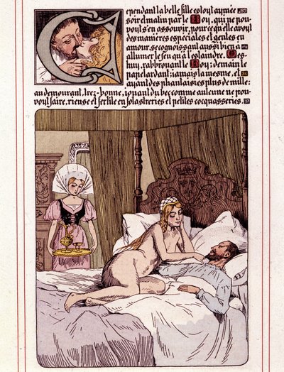 Ilustracja do powieści Honoriusza Balzaka „La Mye du Roy” autorstwa Leona Lebegue (1863-1944) autorstwa Leon Lebegue