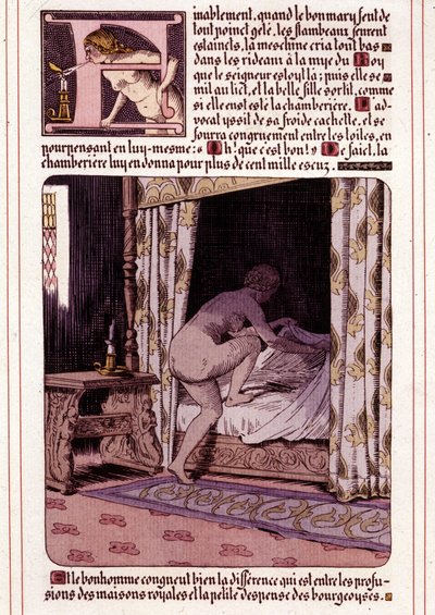 Ilustracja do powieści Honoriusza Balzaka „La Mye du Roy” autorstwa Leona Lebegue (1863-1944) autorstwa Leon Lebegue
