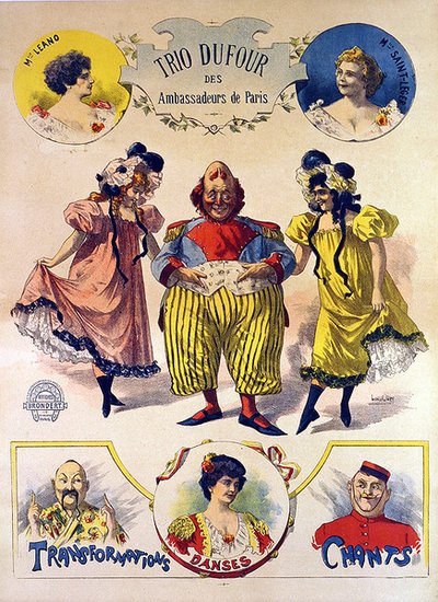 Plakat Trio DuFour (litografia kolorowa) autorstwa Leon Louis Oury