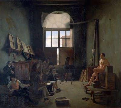 Warsztat Dawida, 1814. autorstwa Leon Mathieu Cochereau