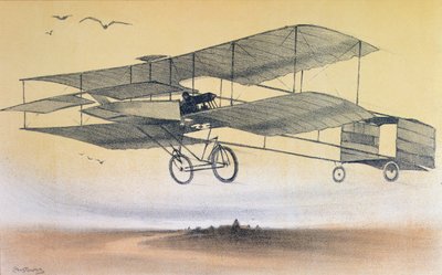 Lot braci Farman przed 1914 (kolor lito) autorstwa Leon Pousthomis