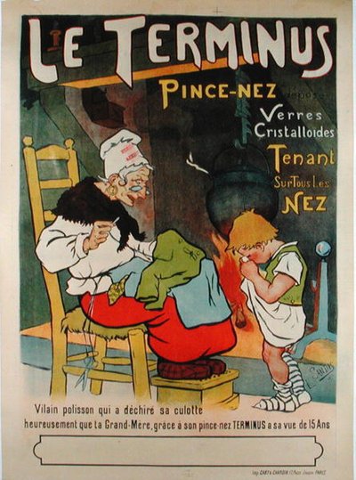 Plakat reklamujący „Le Terminus pince-nez” autorstwa Leon Sandis