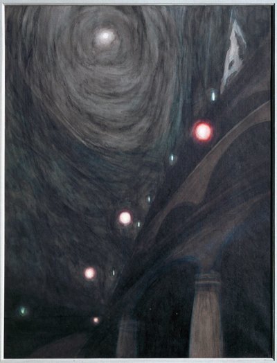 Clair de Lune et Lumieres. Gwasz na papierze ... (gwasz na papierze) autorstwa Leon Spilliaert
