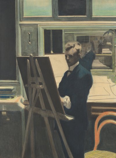 Autoportret (akwarela na papierze) autorstwa Leon Spilliaert