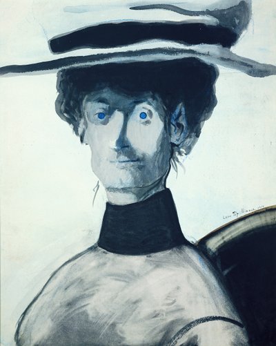 Kobieta w różowym kapeluszu autorstwa Leon Spilliaert