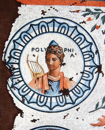 Polimnia, Muza Pieśni Sakralnej, Śpiewu, Oratorium i Retoryki (kolorystyka) autorstwa Leon de (after) Laborde