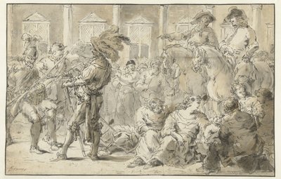Milicja w Delft autorstwa Leonaert Bramer