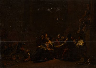 Paszur bijący Jeremiasza w świątyni, ok. 1648 (olej na panelu) autorstwa Leonaert Bramer