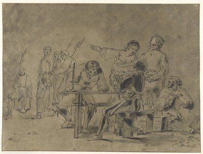 Piotr zapiera się Chrystusa autorstwa Leonaert Bramer