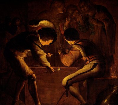 Zaprzeczenie św. Piotra autorstwa Leonaert Bramer