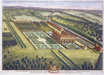 Hamstead Marshall w hrabstwie Berkshire wyryty przez Johannesa Kipa (ok. 1652-1722) autorstwa Leonard Knyff