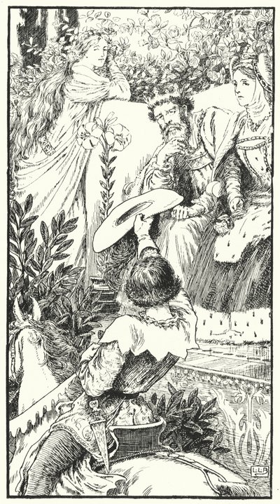 Nadchodzi pożądliwy zalot (grawerunek) autorstwa Leonard Leslie Brooke