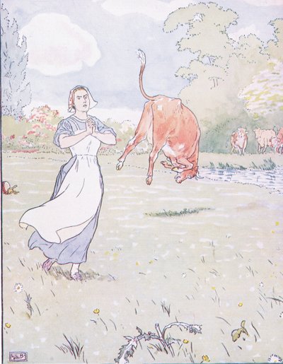 Tutaj matka krzyknął, w czerwonej krowie autorstwa Leonard Leslie Brooke