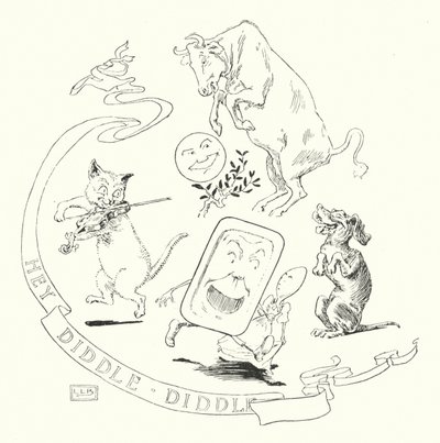 Hej! diddle, diddle, kot i skrzypce (grawerowanie) autorstwa Leonard Leslie Brooke