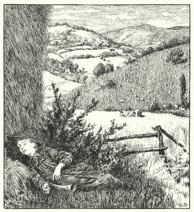 Mały chłopczyku, chodź, wysadź swój róg (grawerunek) autorstwa Leonard Leslie Brooke