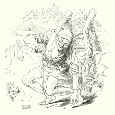 Był krzywy człowiek i przeszedł krzywą milę (rytowanie) autorstwa Leonard Leslie Brooke