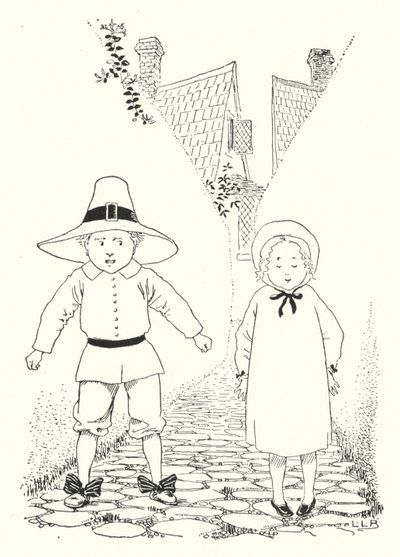 W zaułku mieszkał mały chłopiec i mała dziewczynka (grafika) autorstwa Leonard Leslie Brooke