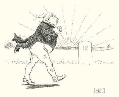 Był człowiek i nie miał nic, a rabusie przyszli go obrabować (rycina) autorstwa Leonard Leslie Brooke