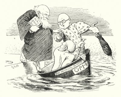 Trzech mędrców z Gotham poszło w morze w misce (grawerowanie) autorstwa Leonard Leslie Brooke