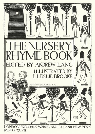 Ilustracja na stronie tytułowej książki The Nursery Rhyme Book pod redakcją Andrew Langa (grafika) autorstwa Leonard Leslie Brooke