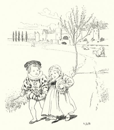 Na targ, na targ, na śliwkową bułkę (grawerowanie) autorstwa Leonard Leslie Brooke